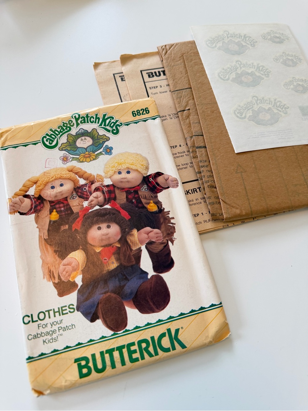 Cabbage Patch Kids 6826 Butterick Pattern Vintage 80s Uncut